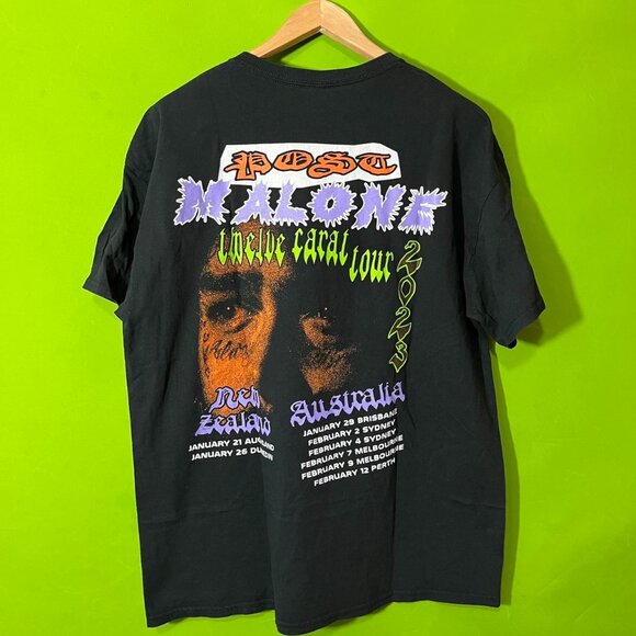 XL Black Cheatin Snakes x Post Malone Twelve Carat Tour tee - Picture 1 of 3